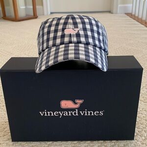 Vineyard Vines Navy Gingham Baseball Hat. Excellent condition.